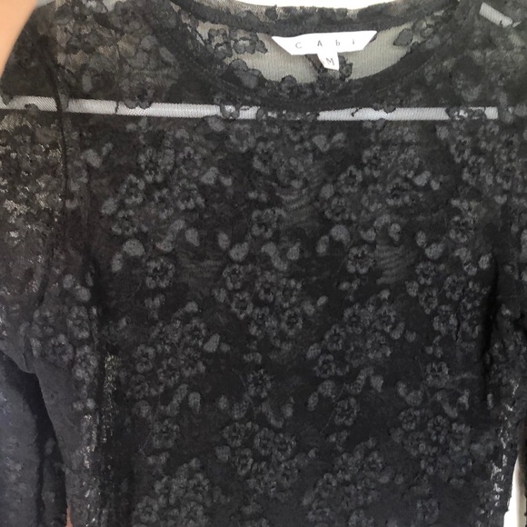 Cabi Longe Sleeve lace Tee - Picture 5 of 11